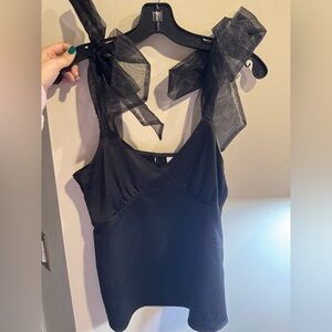 Topshop Satin Cami with Organza ties